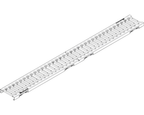 Hauraton Dachfix Resist 115 rooster SW 80/9 roestvrij staal 1000 mm x 108 mm x 20 mm
