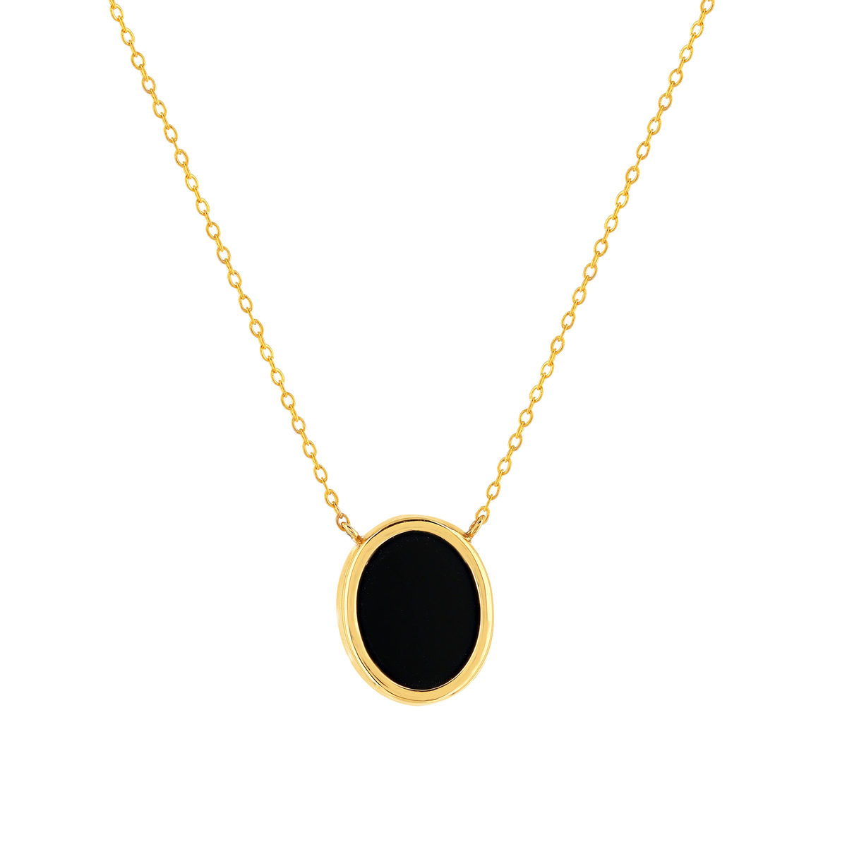 Collier or 750 jaune onyx ovale 45 cm