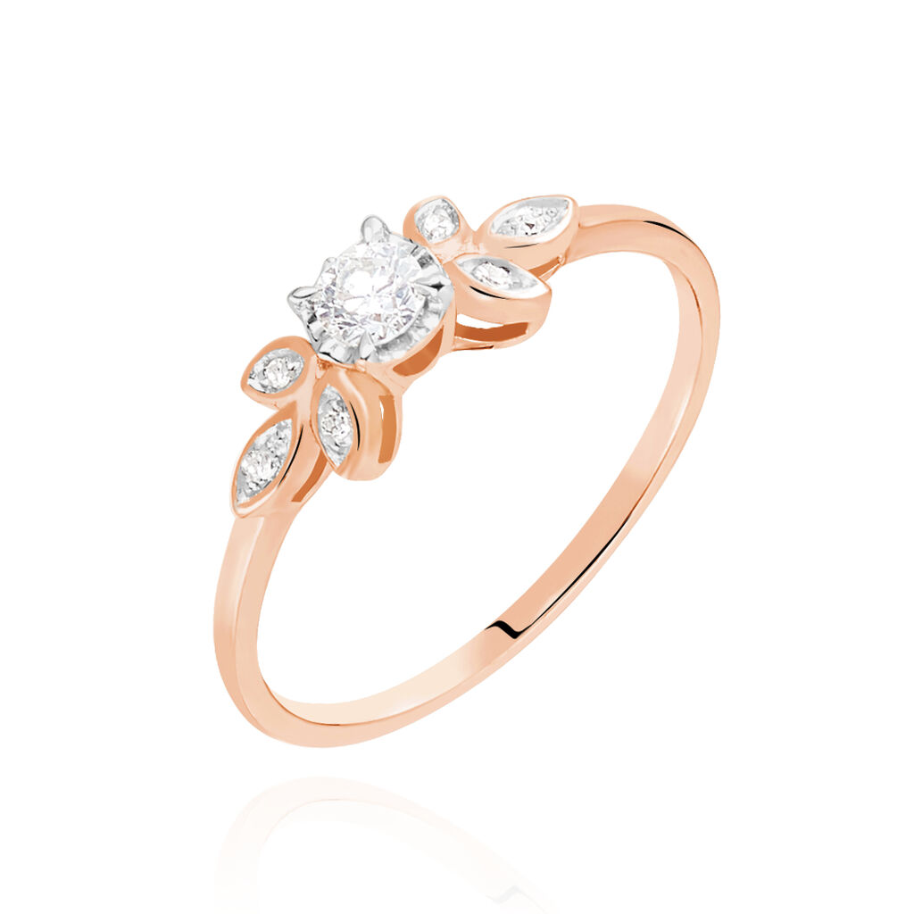Bague Solitaire Alicea Or Rose Diamant