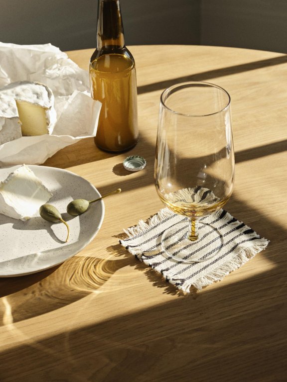 Broste Copenhagen Elouise onderzetter set van 4 Off White/Black