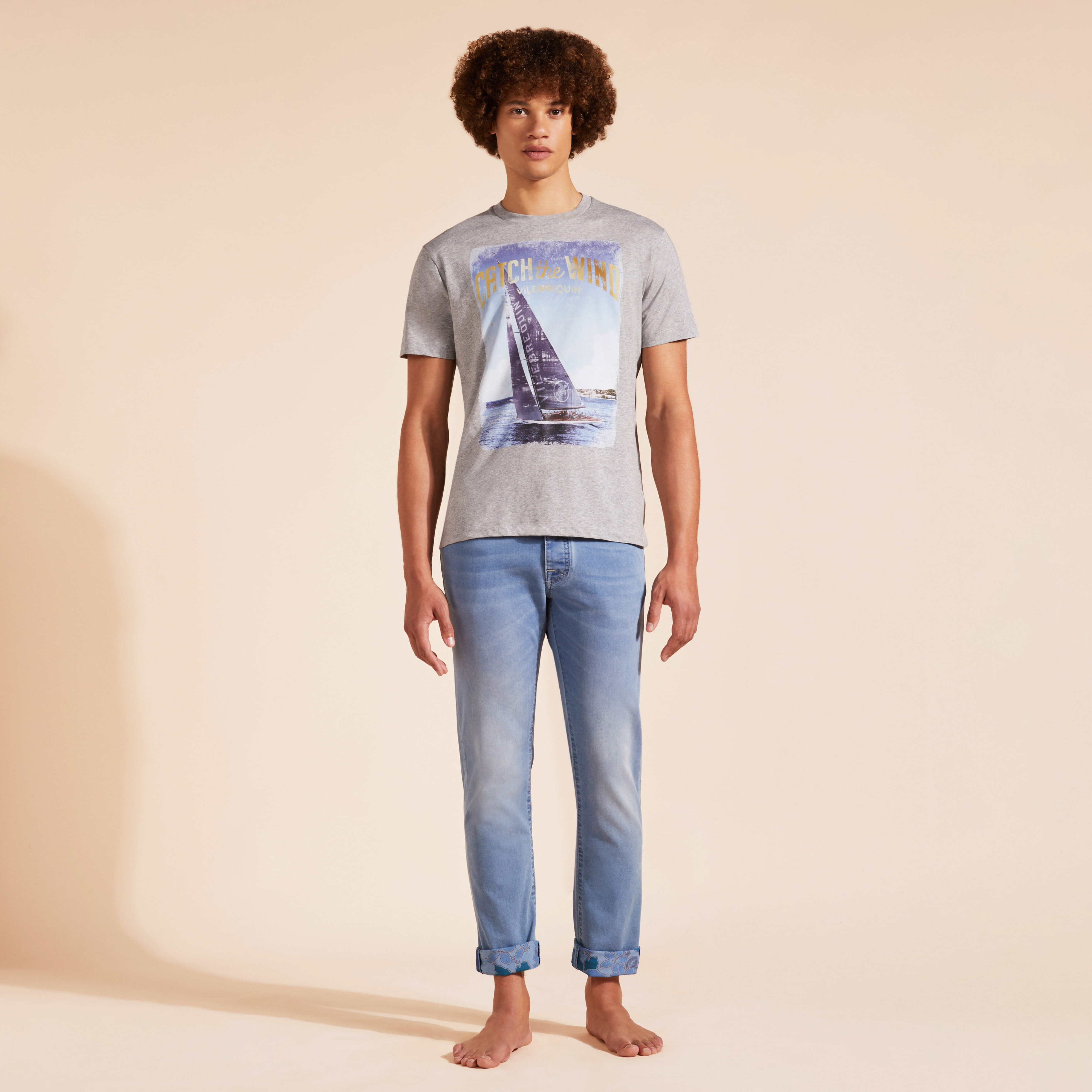 T-Shirt en Coton Homme Blue Sailing Boat