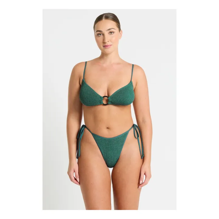 Bond-Eye Haut de Maillot Ring Métallisé | Vert Jade