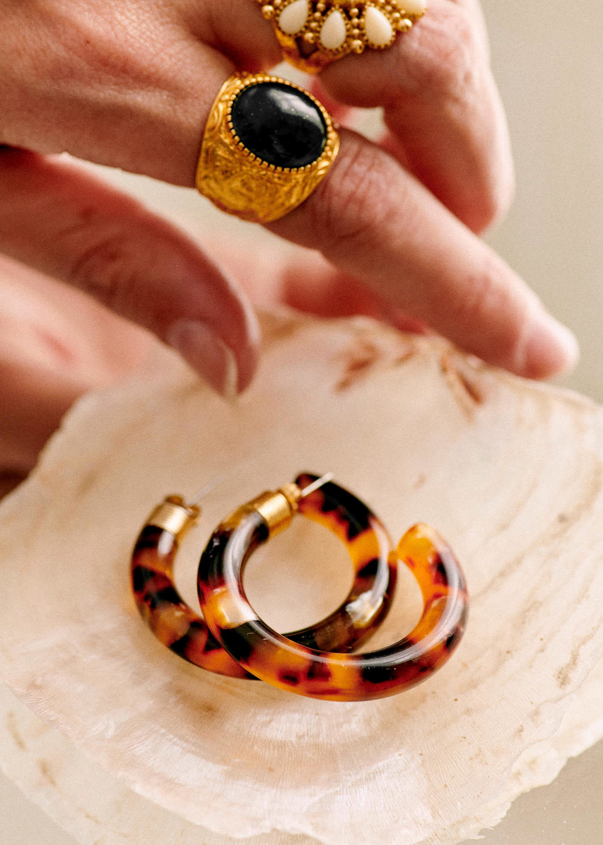 Anneaux Avril - Marron écaille - E-SHOP/BIJOUX Boucles d'Oreilles 5905800