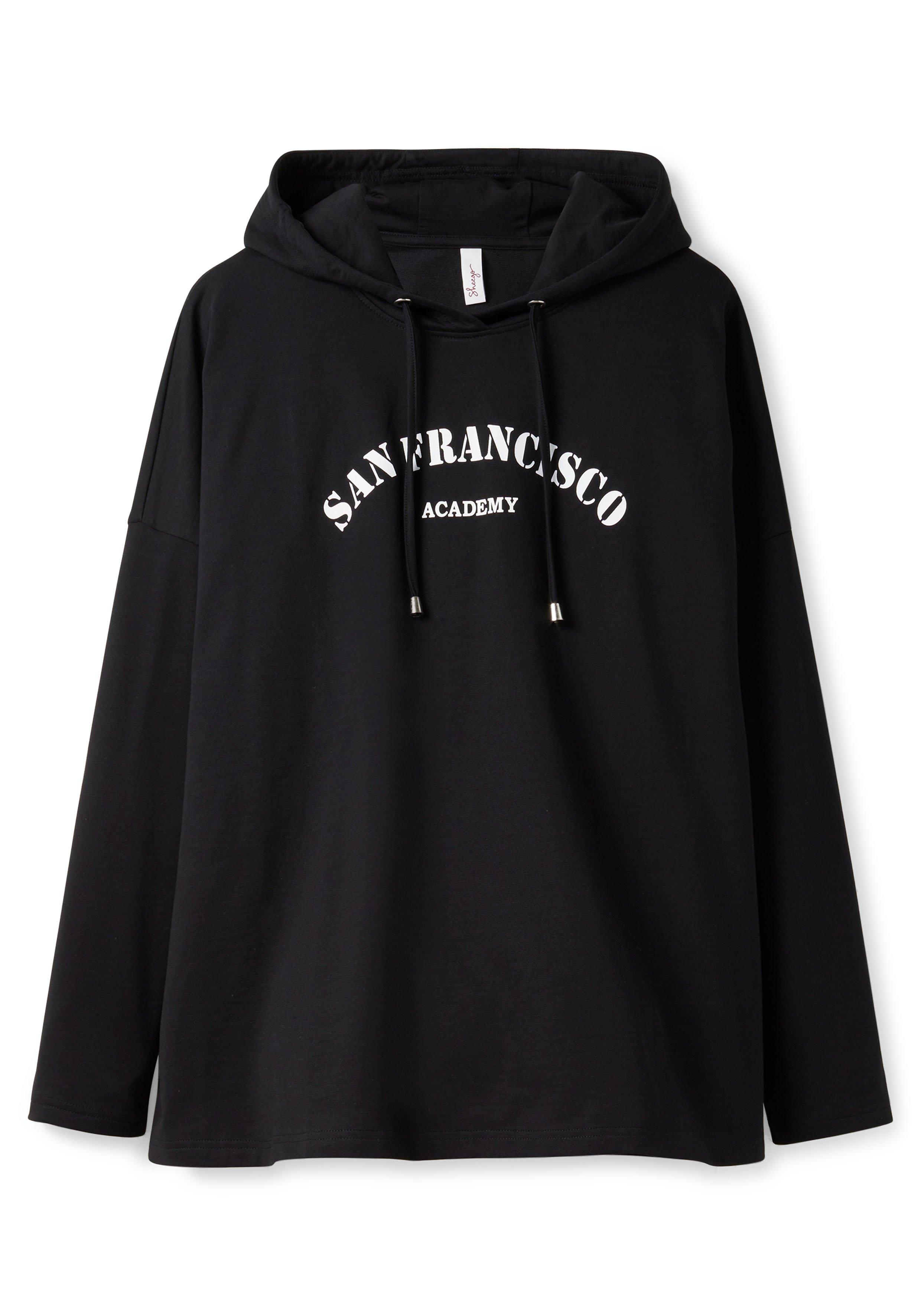 Kapuzensweatshirt mit Frontdruck, in A-Linie