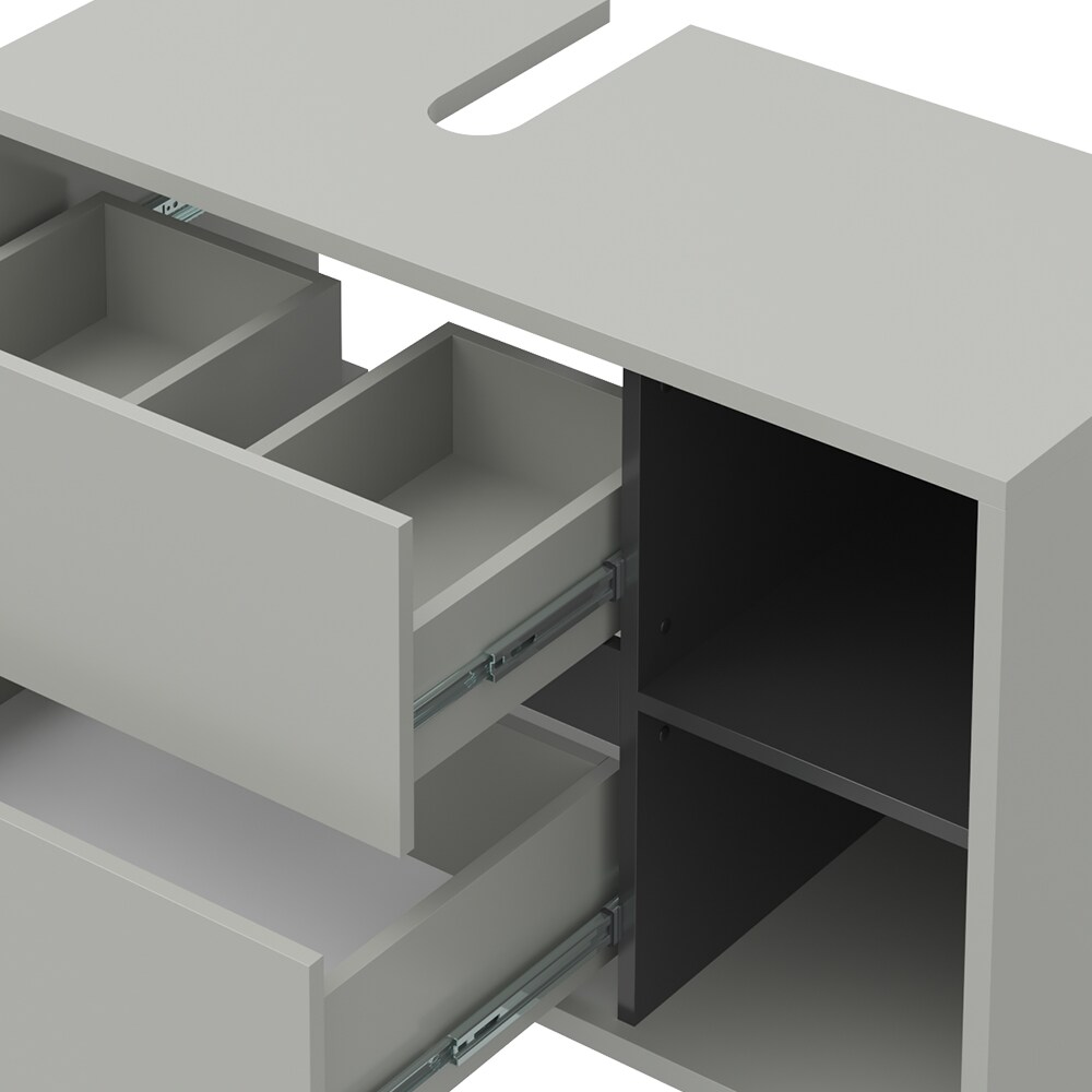 Vicco Waschtischunterschrank Waschbeckenunterschrank Viola Grau Anthrazit modern 100x60 cm Badkommode Badschrank Badezimmer Schrank Badmöbel Schranktür Schrankfach