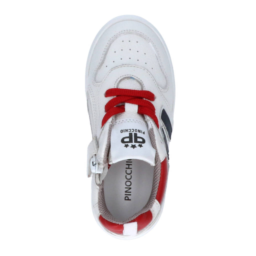 Pinocchio leren sneakers wit/rood