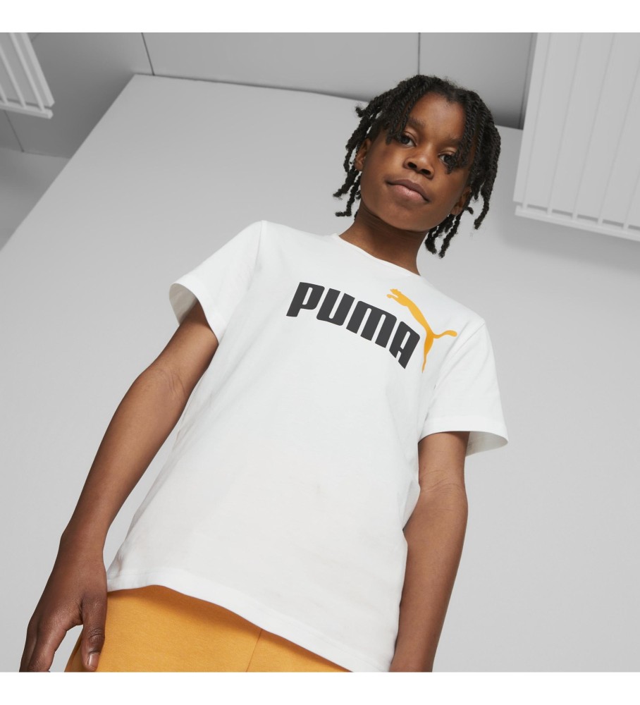 Puma Camiseta Essentials+ Two-Tone Logo blanco