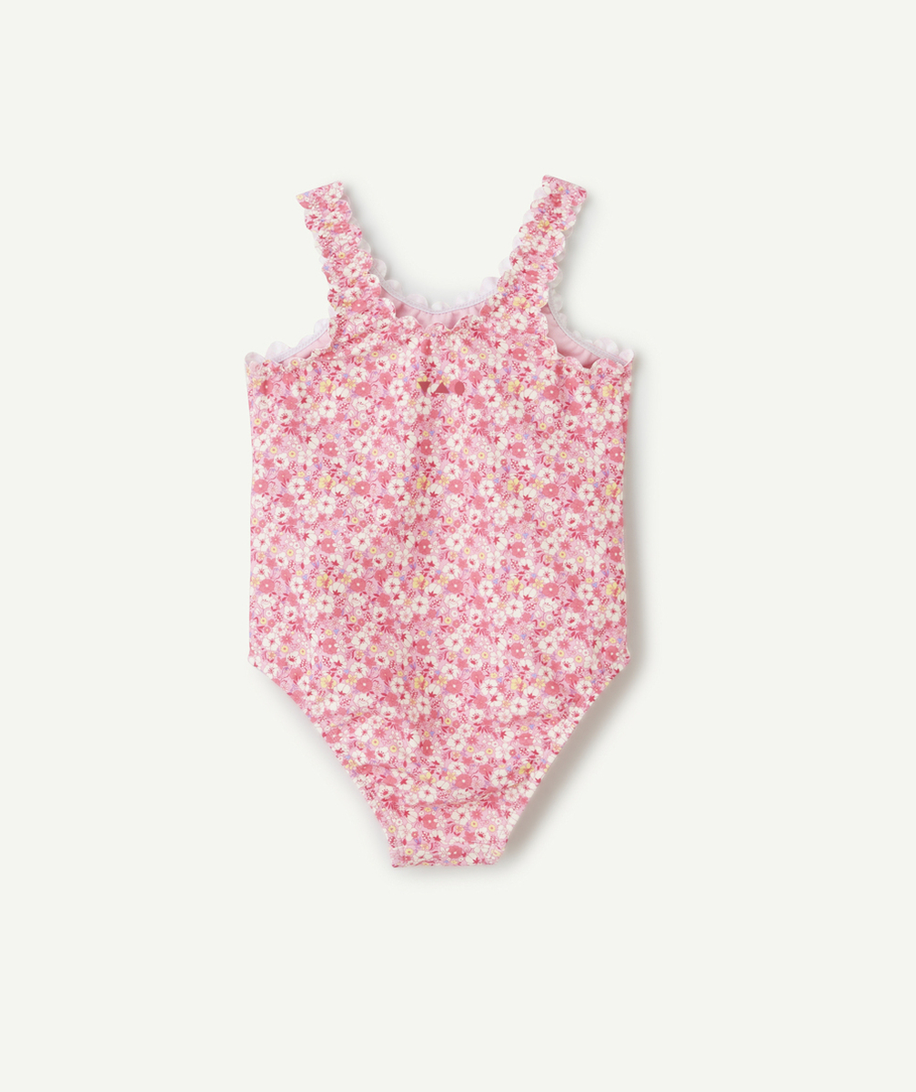 maillot de bain 1 pièce bébé fille en fibres recyclées avec imprimé fleuri