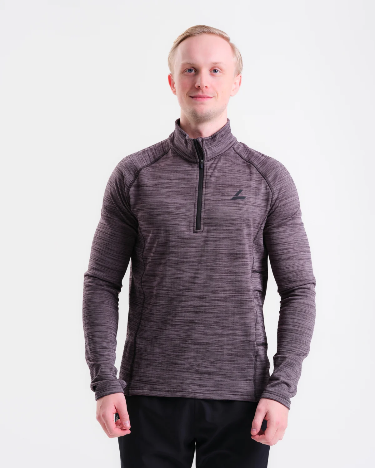 LEVITY Core Run Half Zip M Black Marl