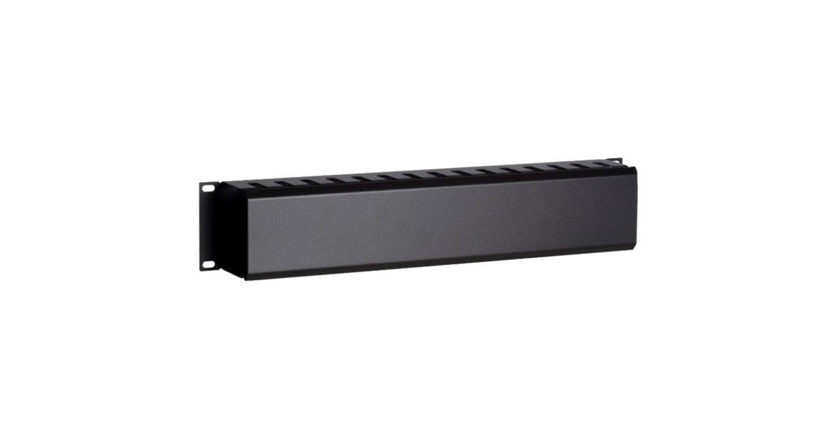 DSI2U 19 inch metalen kabelgoot met schuifbedekking - DS-1902-2U kabelkanaal  (Zwart)