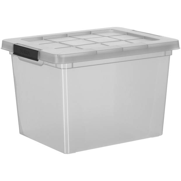 Blokker box + sterke deksel gerecycled 20L grijs