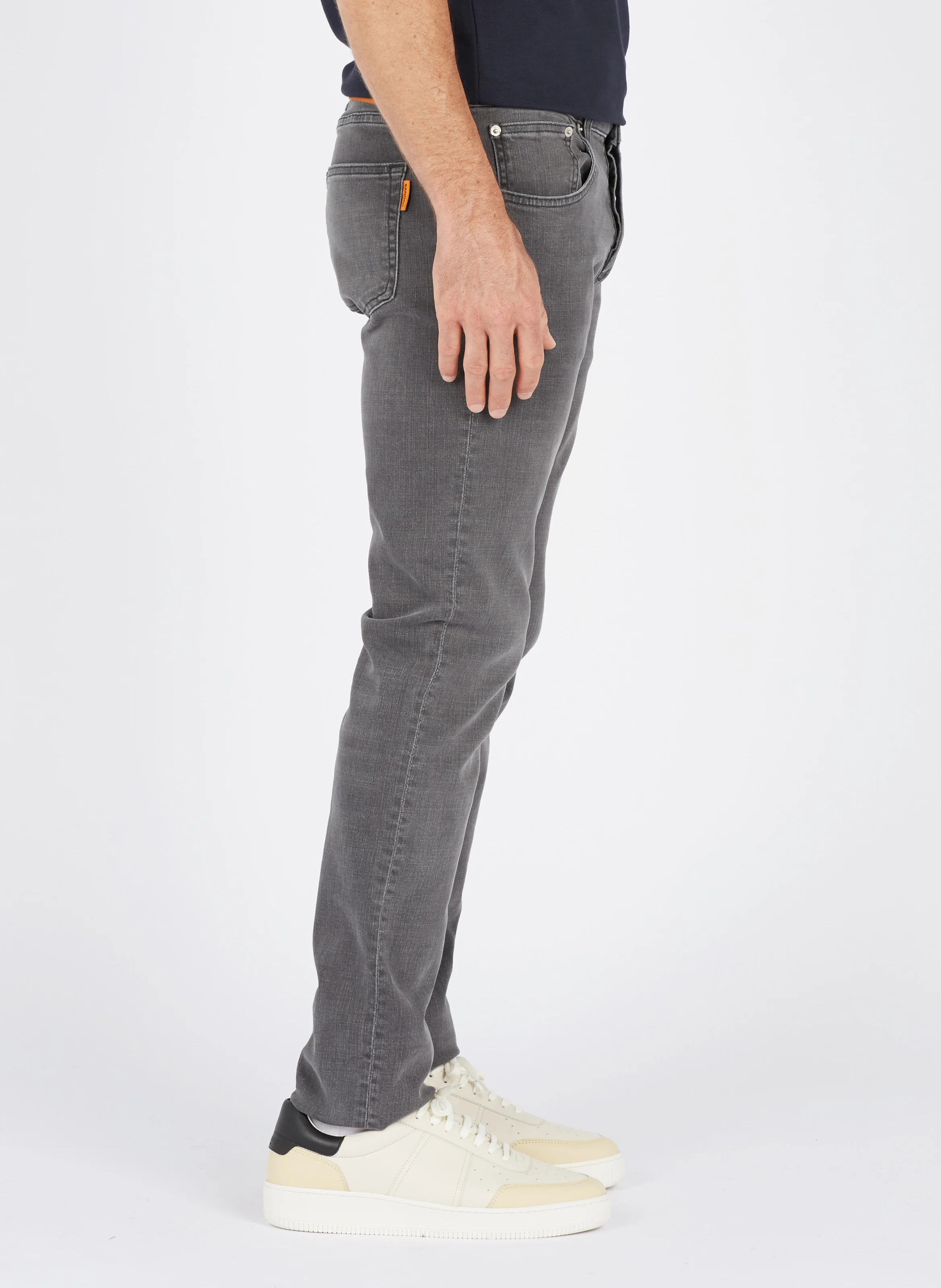 Jean slim taille normale en coton stretch | Gris