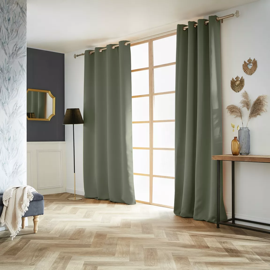 Rideau obscurcissant (140 x 280 cm) Dark Vert kaki