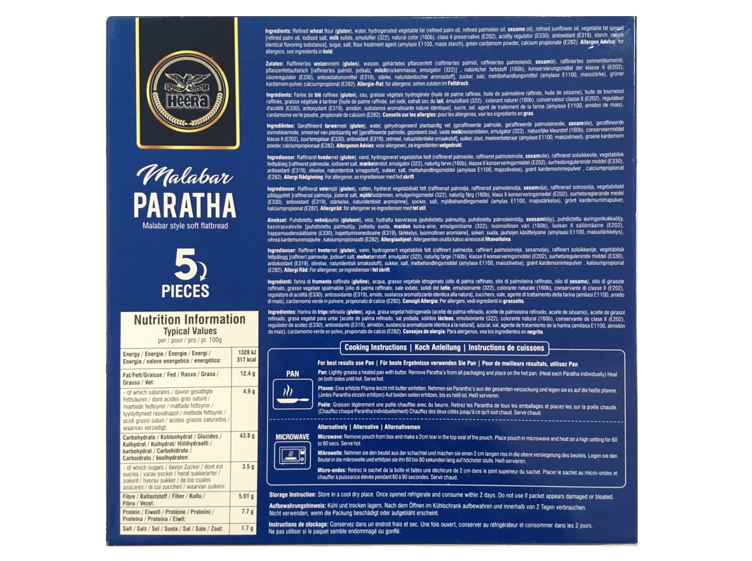PÃO HEERA MALABAR PARATHA 400G