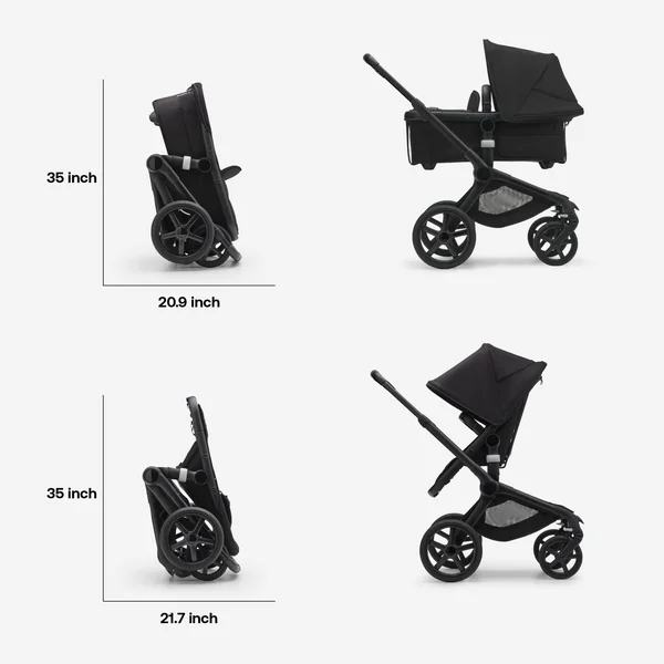 Carrinho de bebê Bugaboo Fox 5, preto/preto, bege deserto