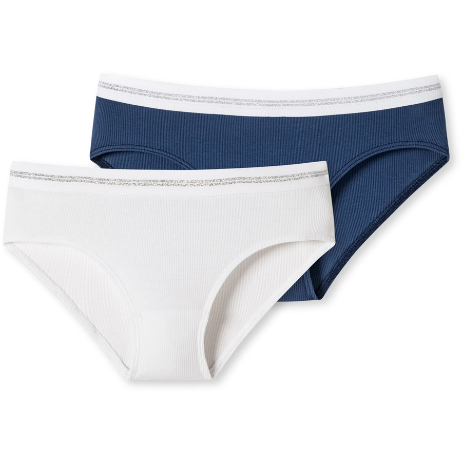 Schiesser Panty Long Life Rib weiß, nachtblau