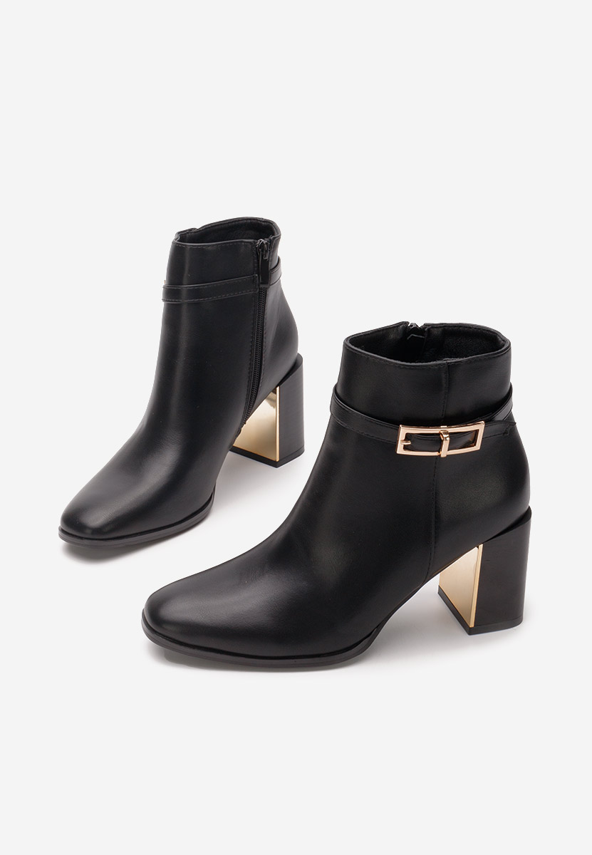 Bottines à gros talon noires Zeyla