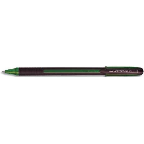 Stylo-bille uniball jetstream 101 pointe moyenne trait      0,5mm encre gel capuchon grip ergonomique coloris vert