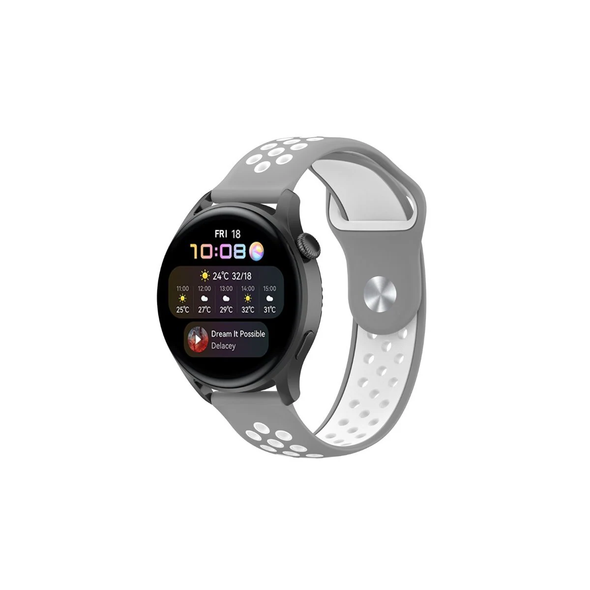 EBN Sport armbånd Huawei Watch 3 Pro - Grå/hvit