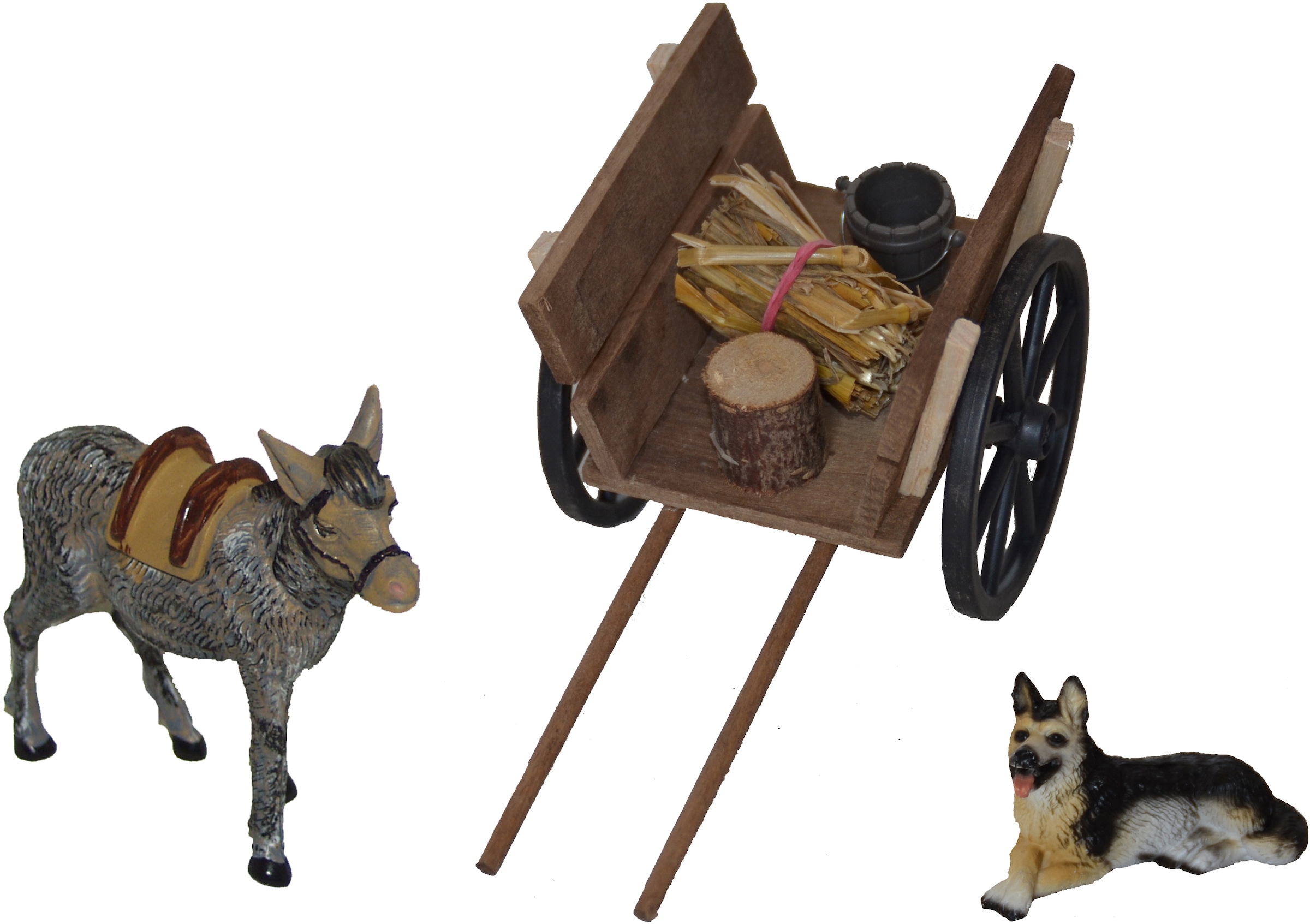 Alfred Kolbe Krippen-Zubehör »Weihnachtsdeko« Eselwagen mit Esel und Hund