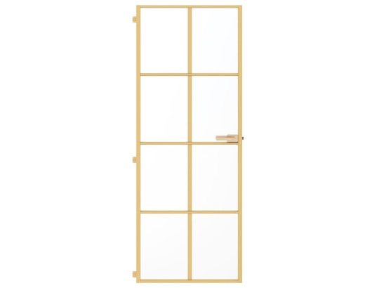 VIDAXL - Porte verre Porte intérieure mince doré 76x201,5 cm verre trempé alumini...