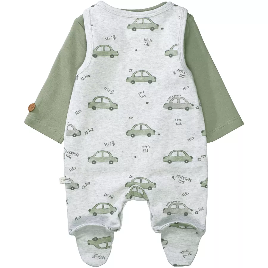 Staccato Strampler+Shirt stone melange gemustert