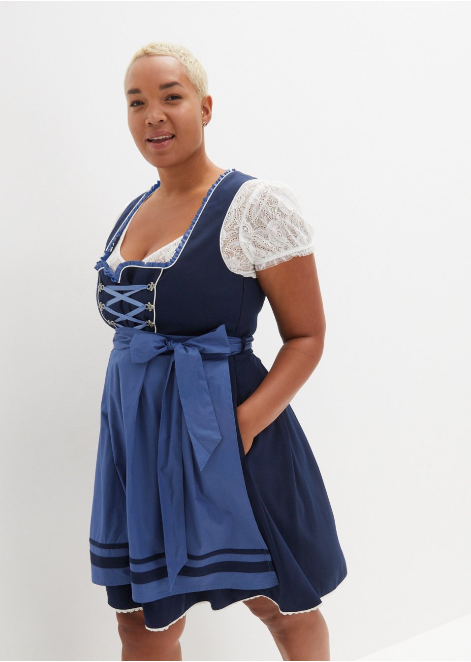 Dirndl et tablier, longueur genou (Ens. 2 pces.)