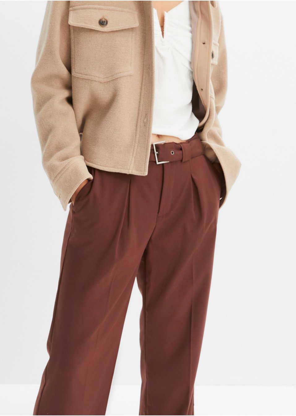 Pantalon à pinces avec ceinture