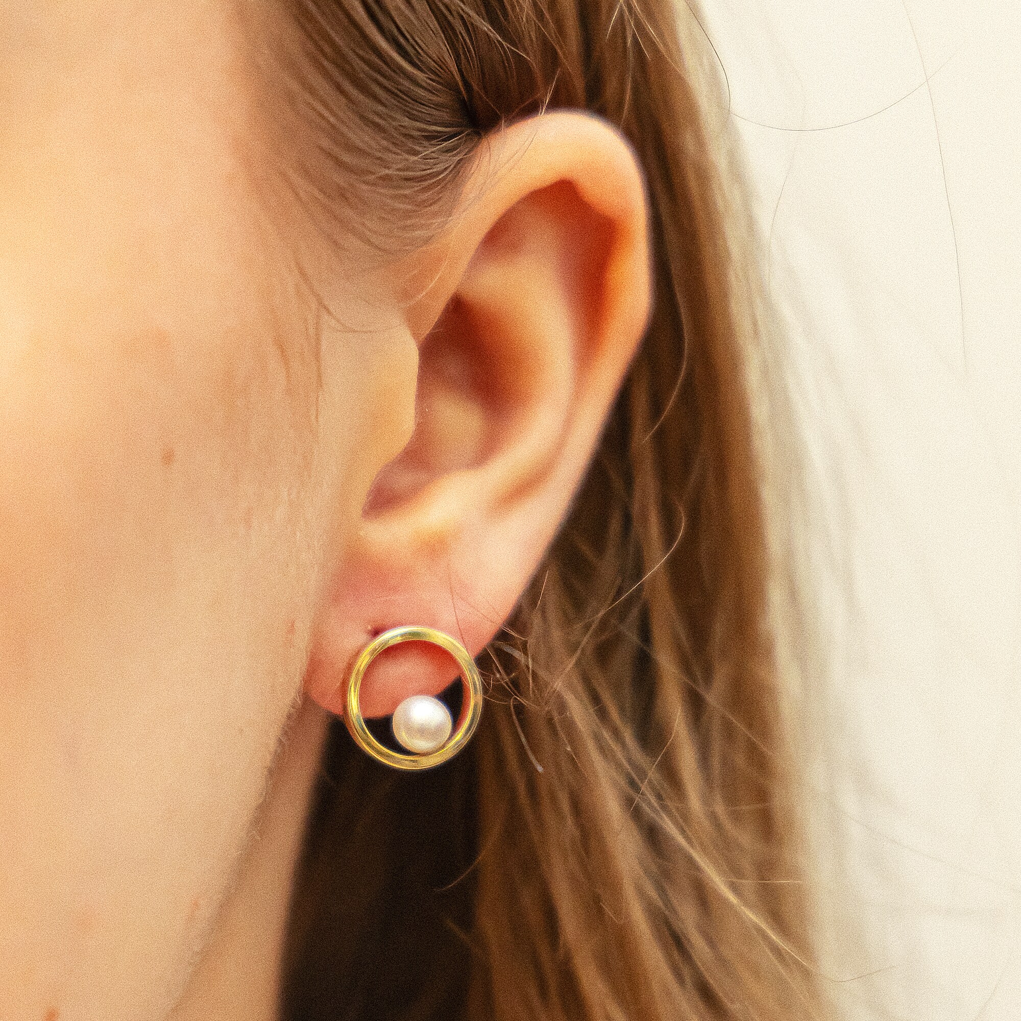Fascination by Ellen K. Ohrringe Gold 375 Perle weiß 4,5mm