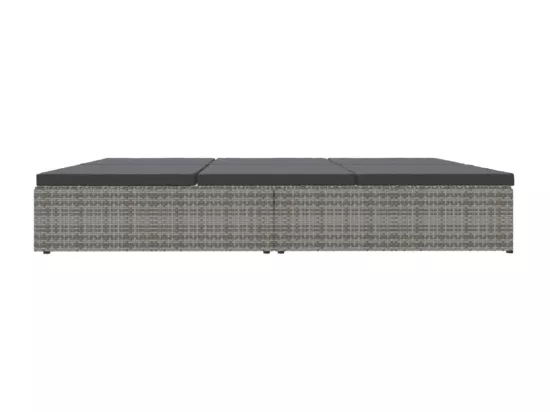 Transat convertible avec coussin Résine tressée Gris foncé