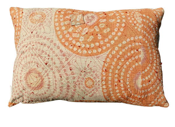 Kussen Kantha vintage 40x60 cm orange pink