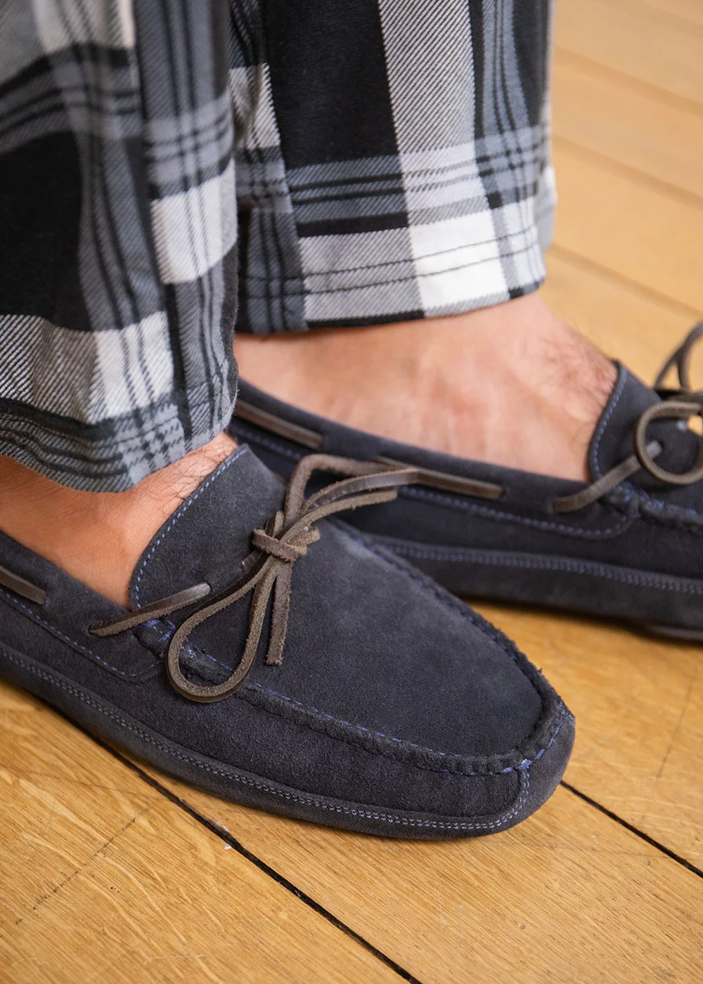 M LACE SLIPPERS VELOURS NAVY