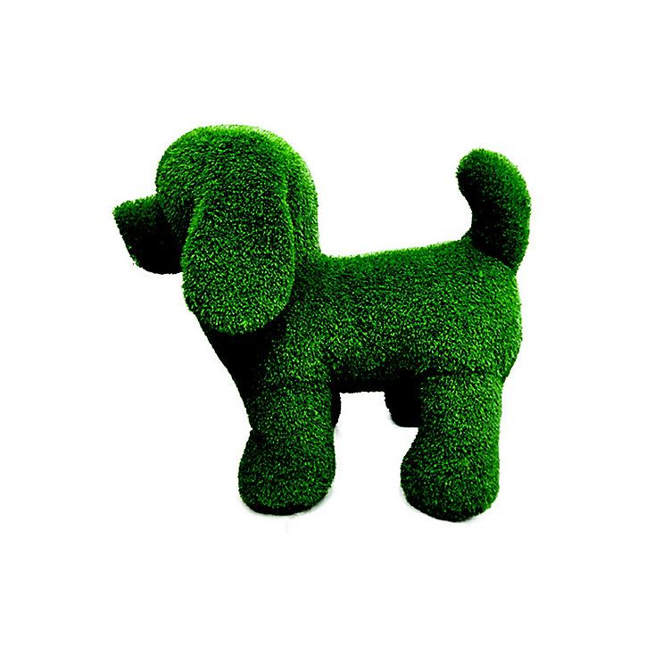 Chien debout en gazon synthétique h.35 cm