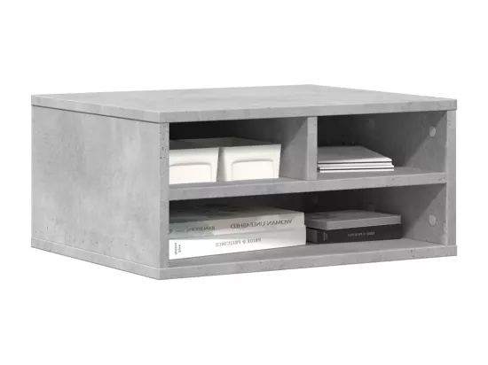 Support d'imprimante gris béton 49x40x22,5 cm bois d'ingénierie