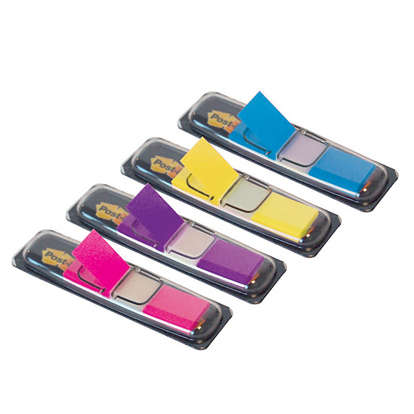 Etui de 4 distributeurs de 35 index Post-it®  largeur 12 mm couleurs vives