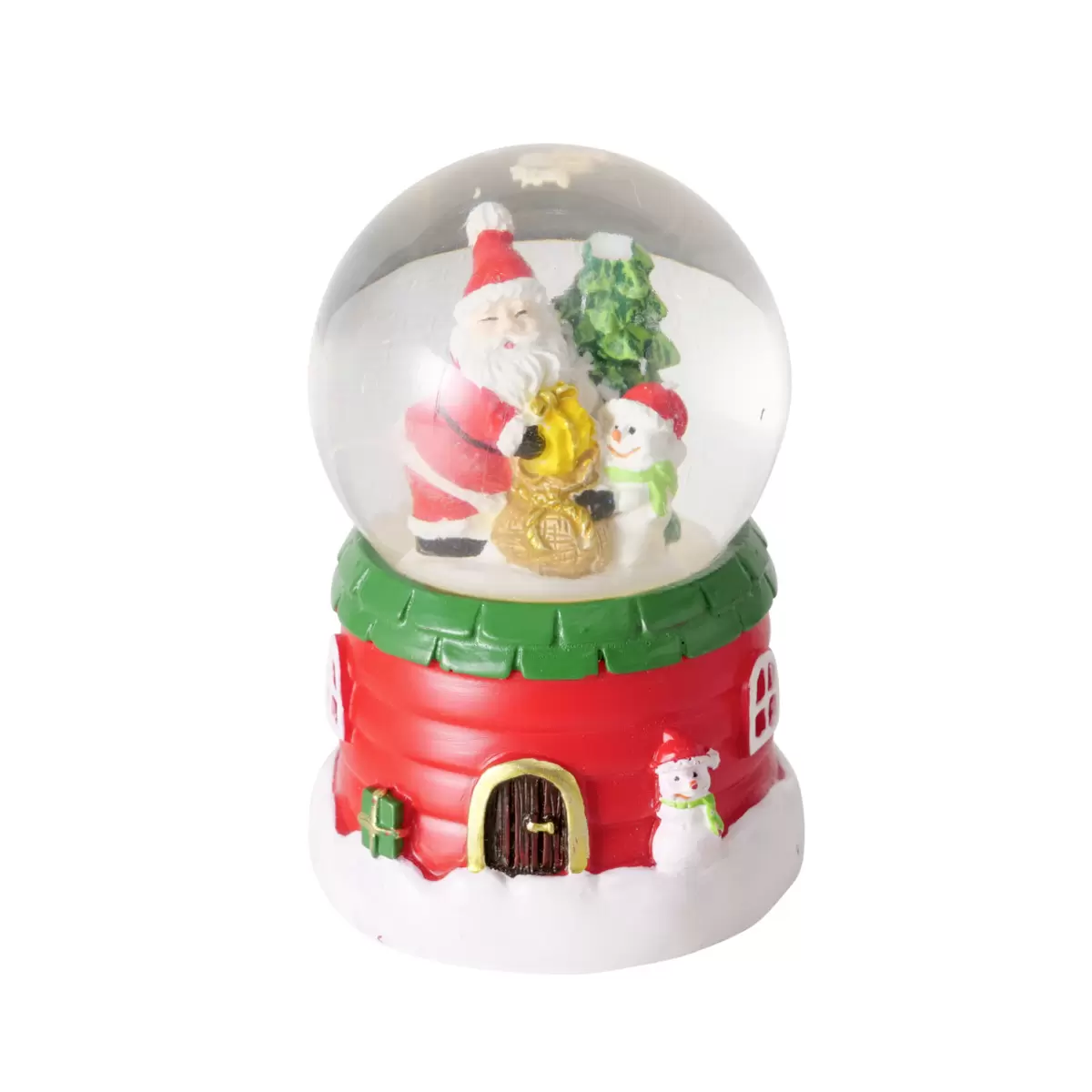 Schneekugel mit LED Hunky rot,weiss