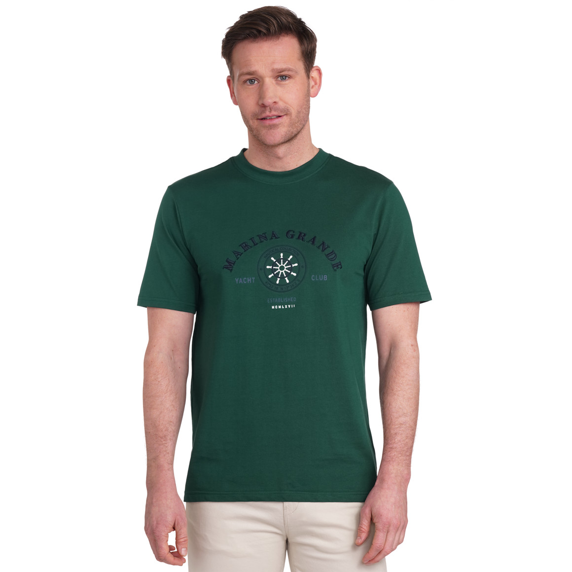 VanVaan Herren T-Shirt mit großem Print dunkelgrün