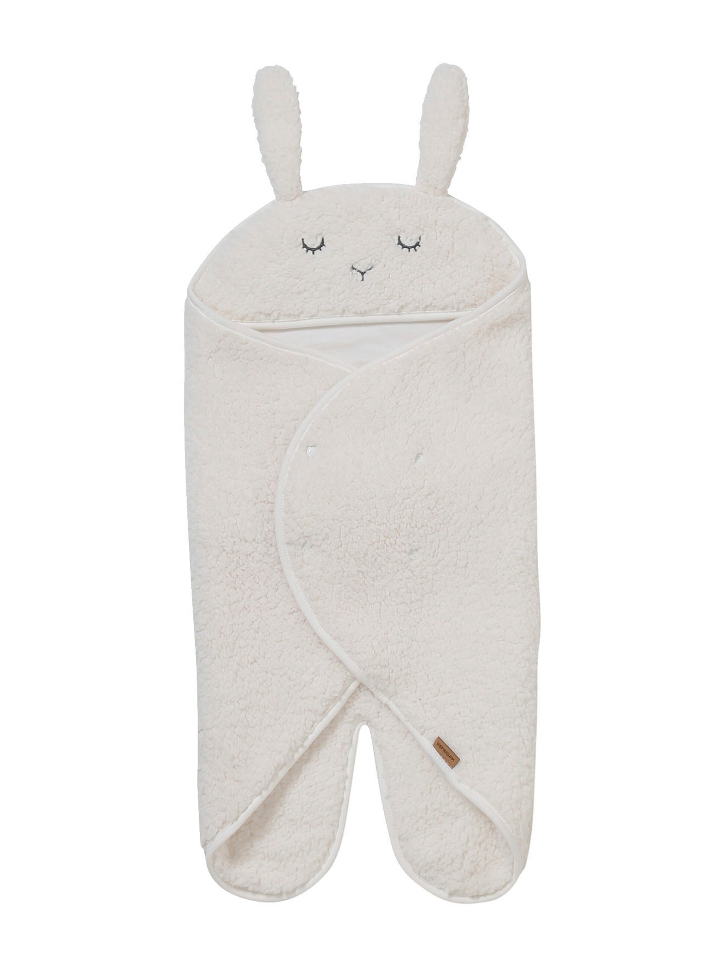 Vertbaudet Baby Plüsch-Ausfahrsack, Fell-Imitat wollweiß/hase