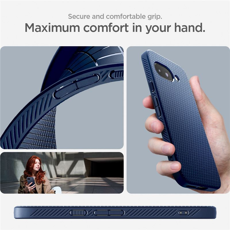 Google Pixel 9a Liquid Air Case Gummi Hülle (ACS09040) - Navy (Matt)