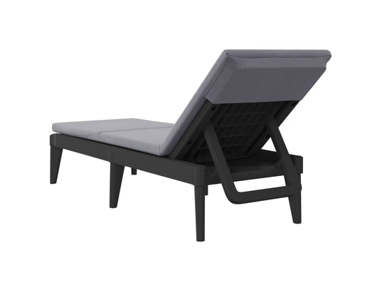 VIDAXL - Bain de soleil Chaise longue avec coussin anthracite 186x60x29 cm pp
