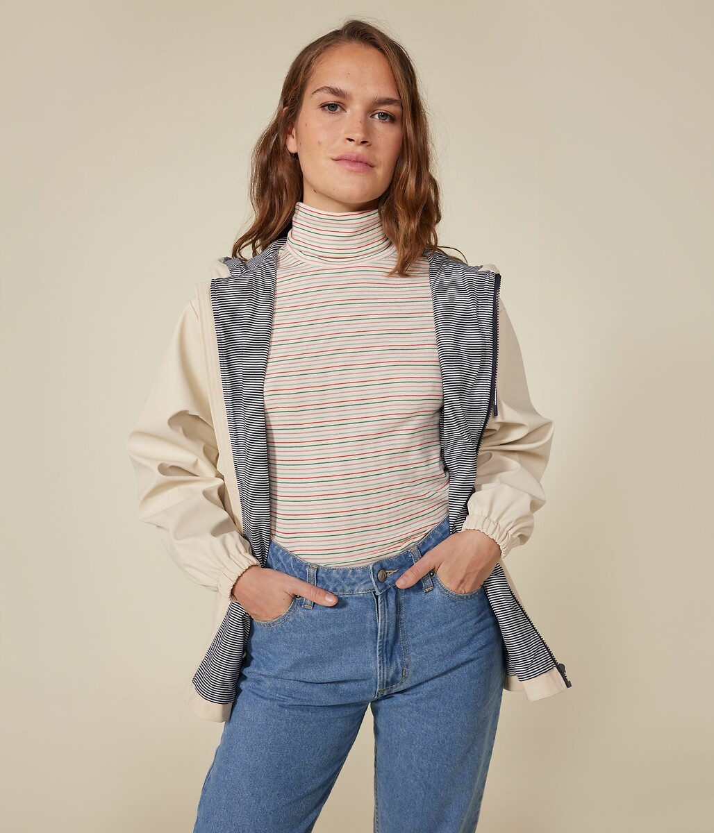 PETIT BATEAU<br>Capa de chuva feminina com capuz