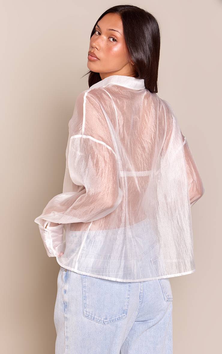 Blanc Chemise Oversize En Organza