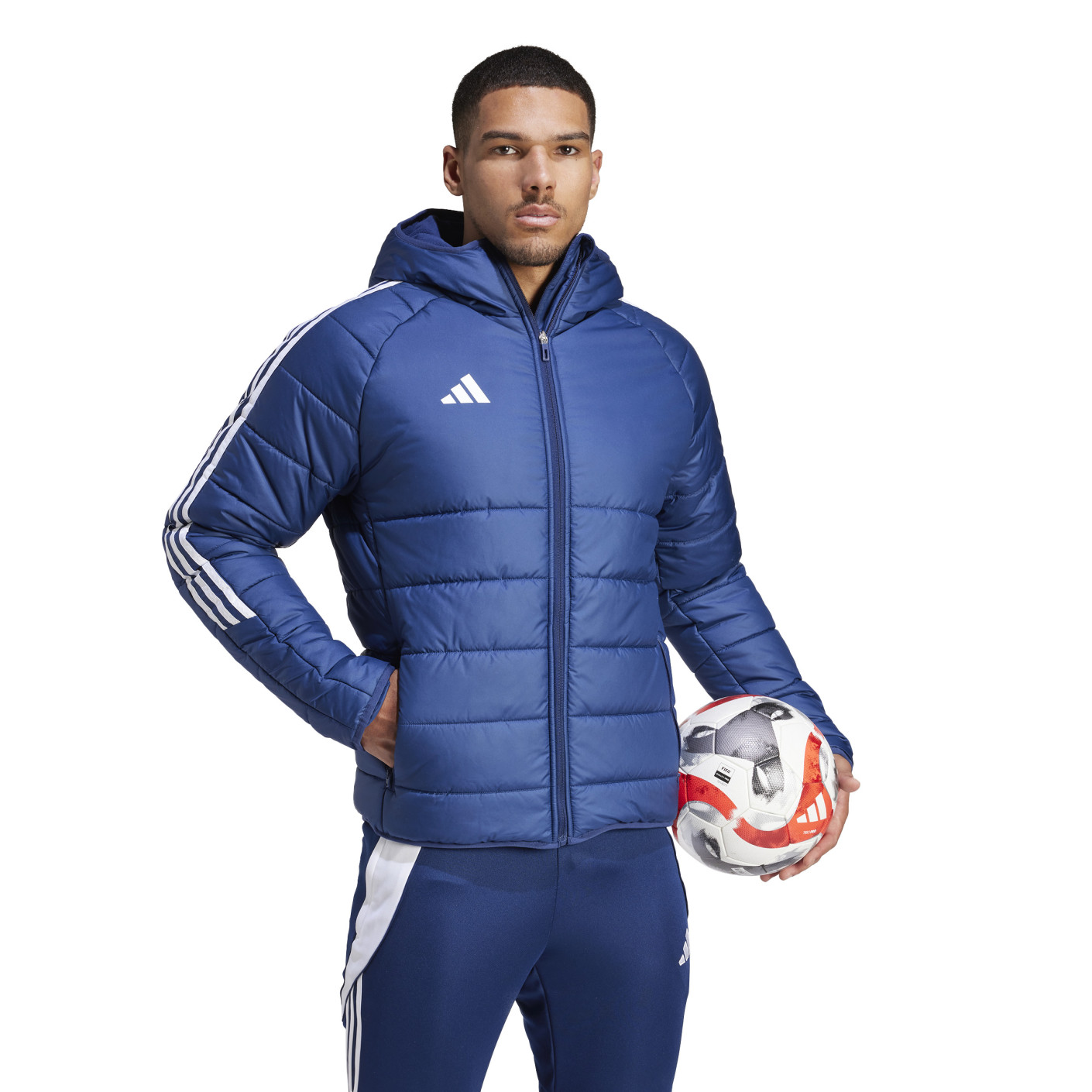 Adidas Tiro 24 Winterjas Donkerblauw Wit