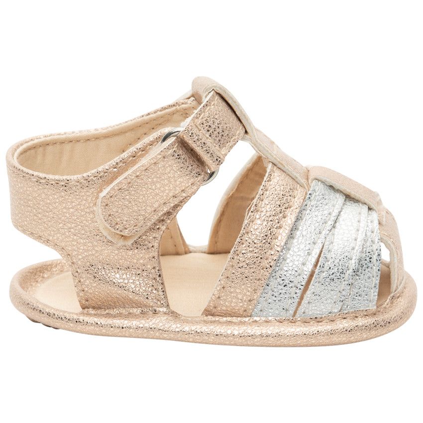 Nu-pieds à brides brillantes texturées - Jaune