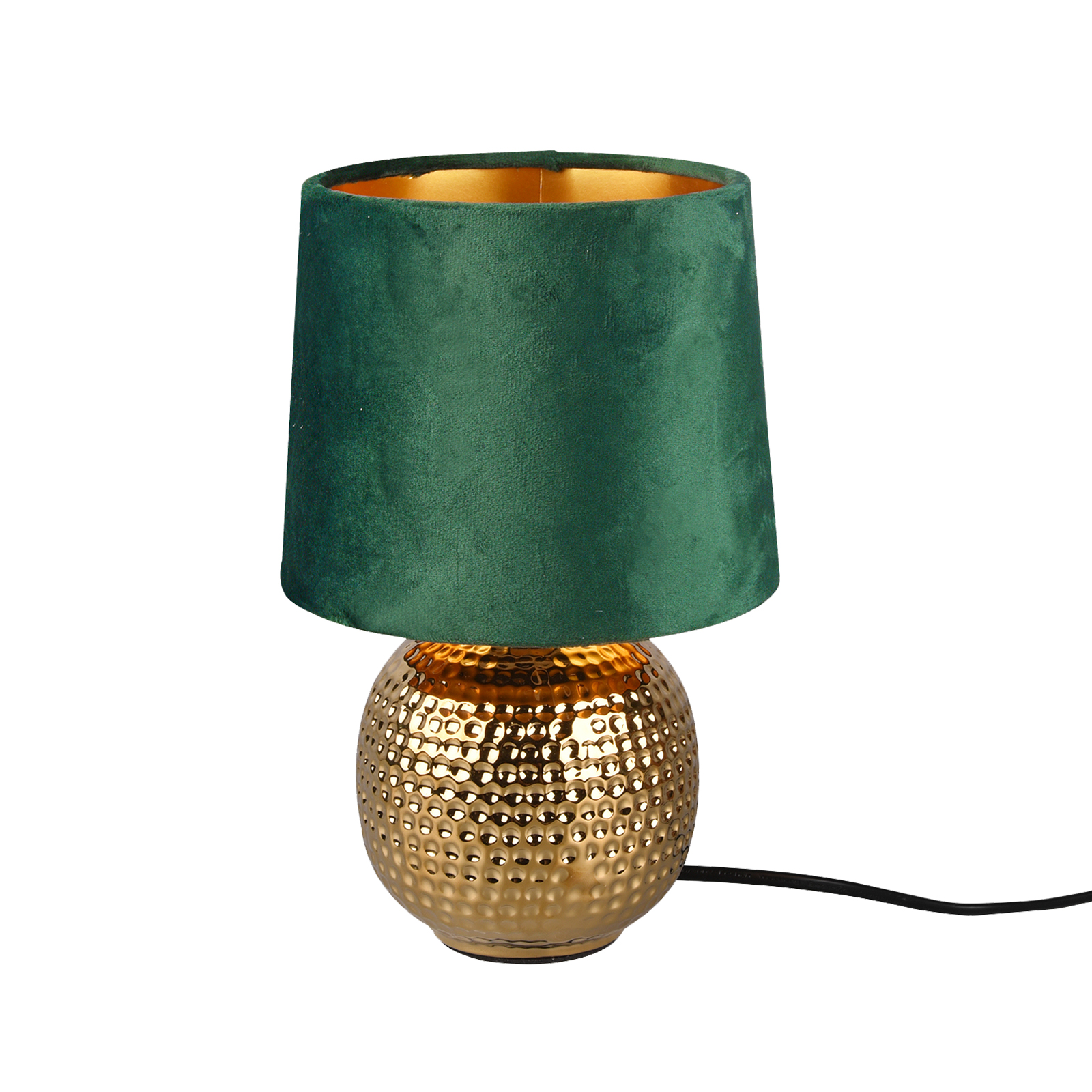 Tischleuchte - grün-gold - Keramik - 26 cm hoch