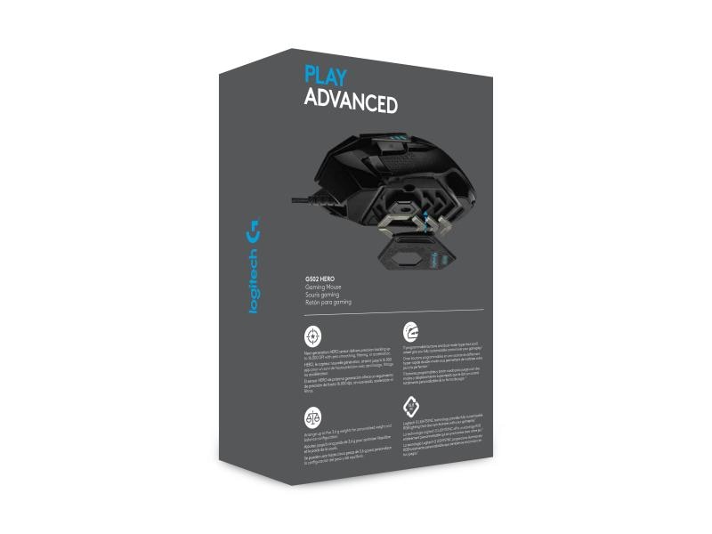 Logitech Gaming-Maus G502 HERO Hochpräzise Gaming-Maus mit justierbarem Handling und RGB-Beleuchtung