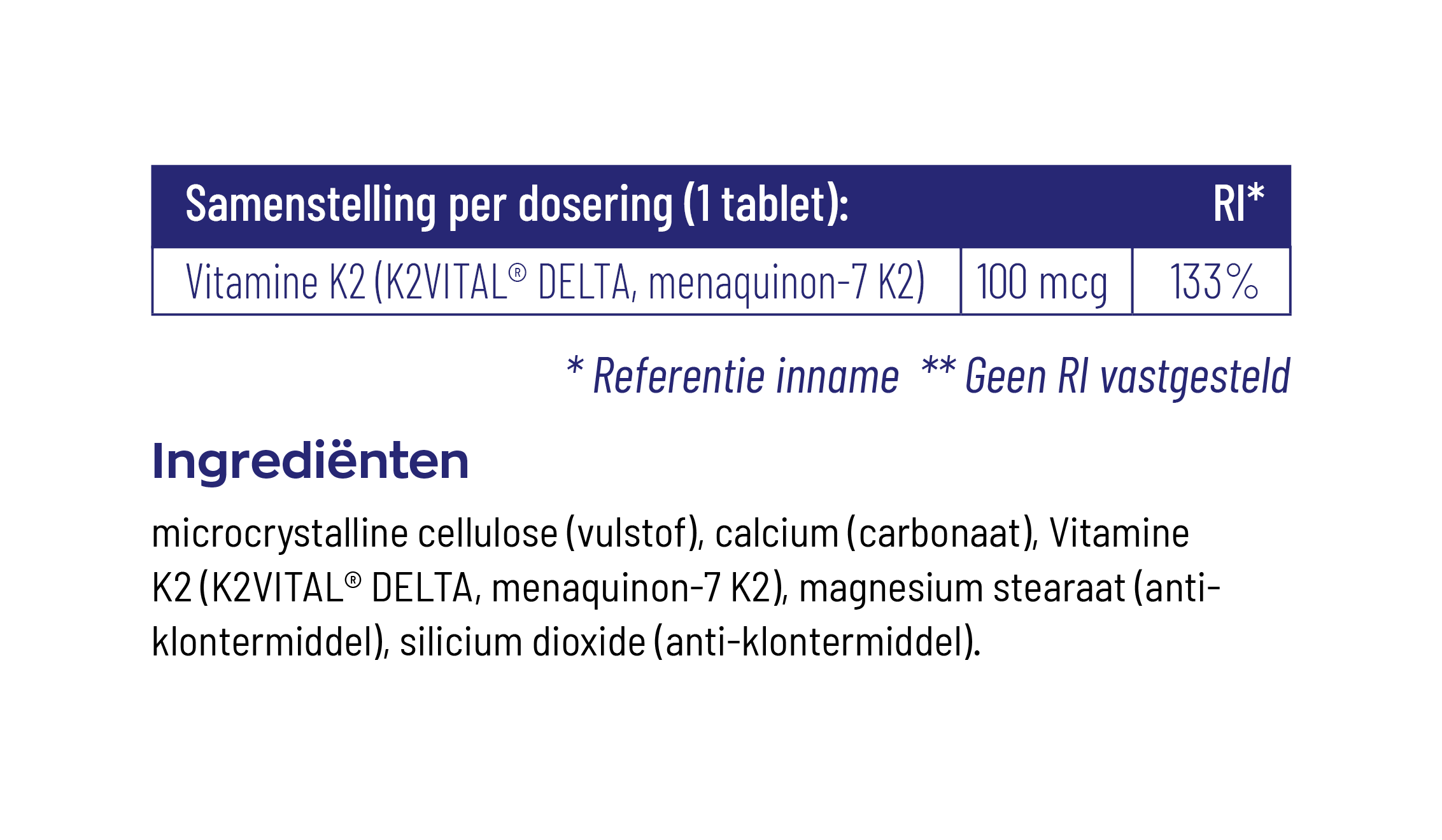 Vitamine K2 100 mcg