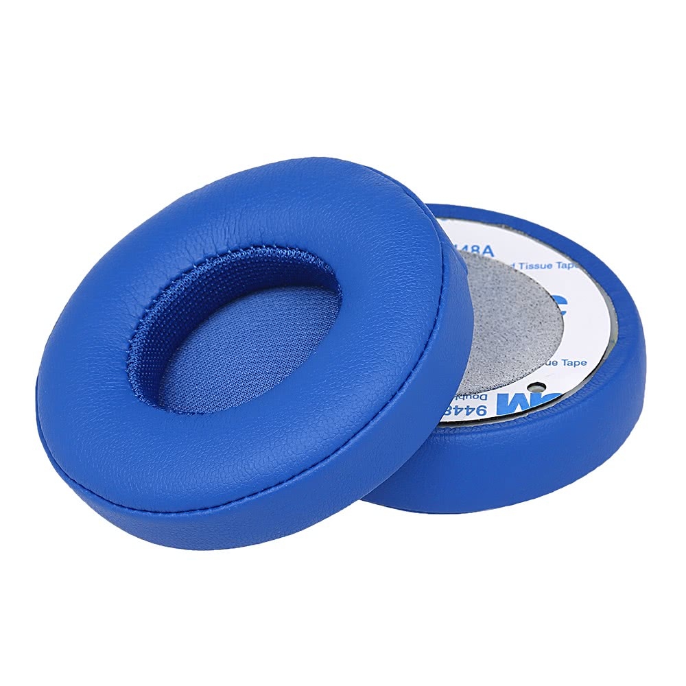 (2er Set) Beats Solo 3 / Solo 2 Kopfhörer Leder Ersatz Ohr Polster Kissen - Blau