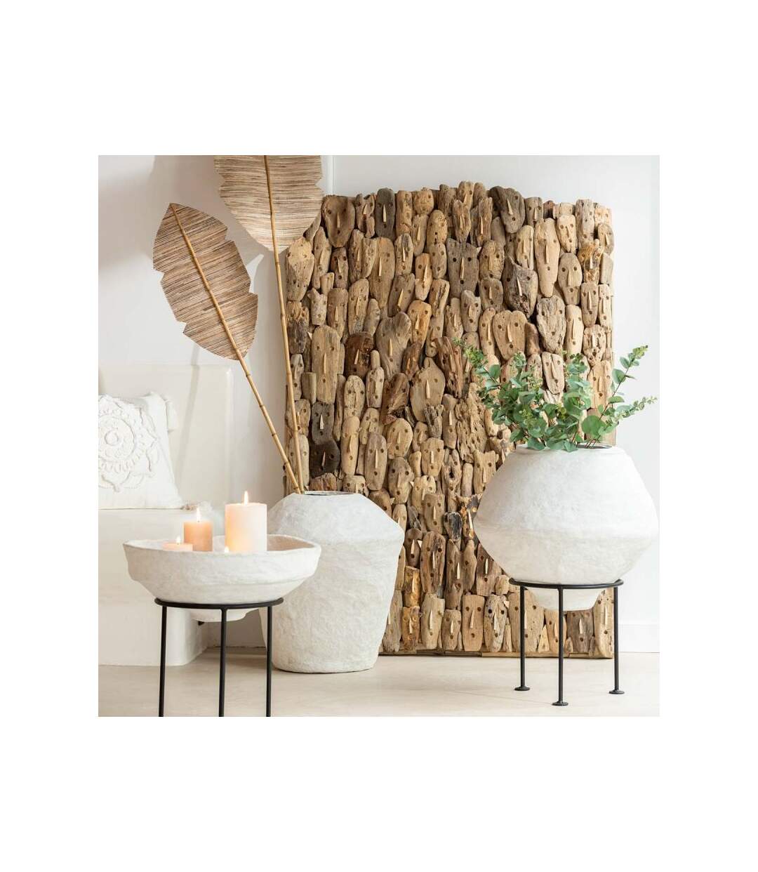 Paris Prix - Cache-pot Déco Sur Pied chad 55cm Blanc