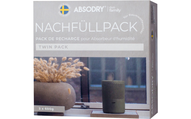 Absodry Duo Family Nachfüllpackung mit Frischeduft für Series 6 und Hanger mit 2x600 g
